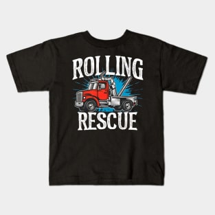 Tow truck Rolling Rescue Kids T-Shirt